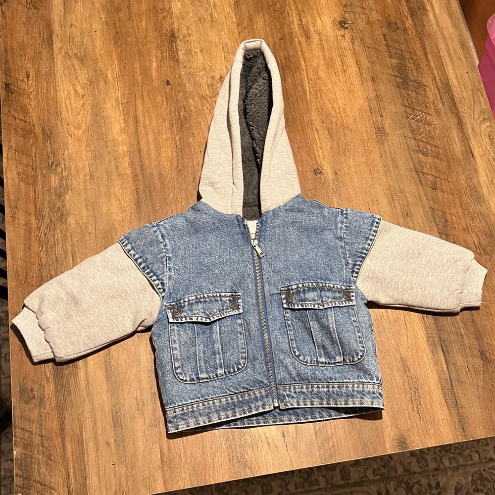 NWOT Zara racing denim jacket 12/18M